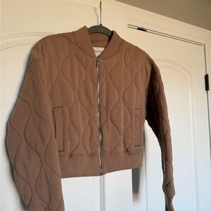 Abercrombie & Fitch Brown Quilted Bomber Jacket